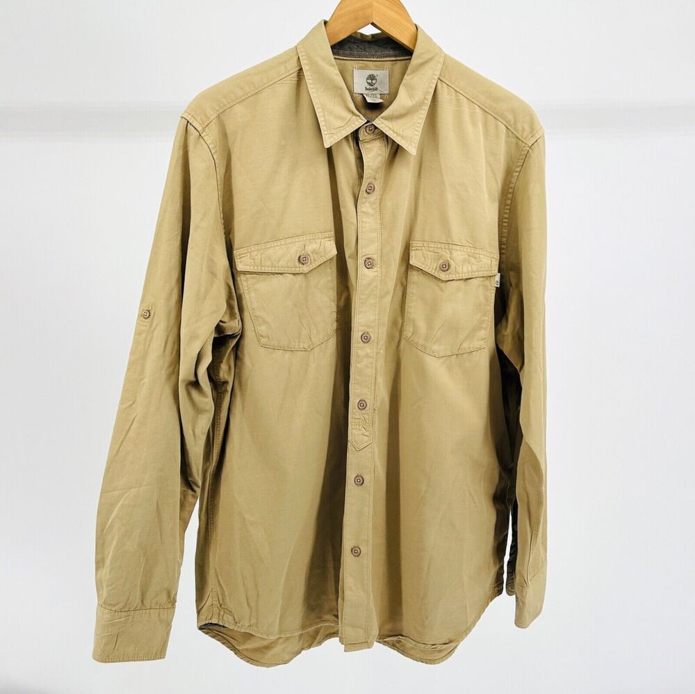 Timberland Khaki Utility Workwear Button Front Shirt